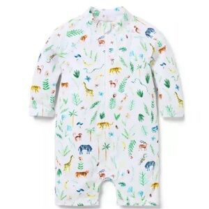 Janie & Jack BABY RECYCLED SAFARI RASH GUARD SWIMSUIT